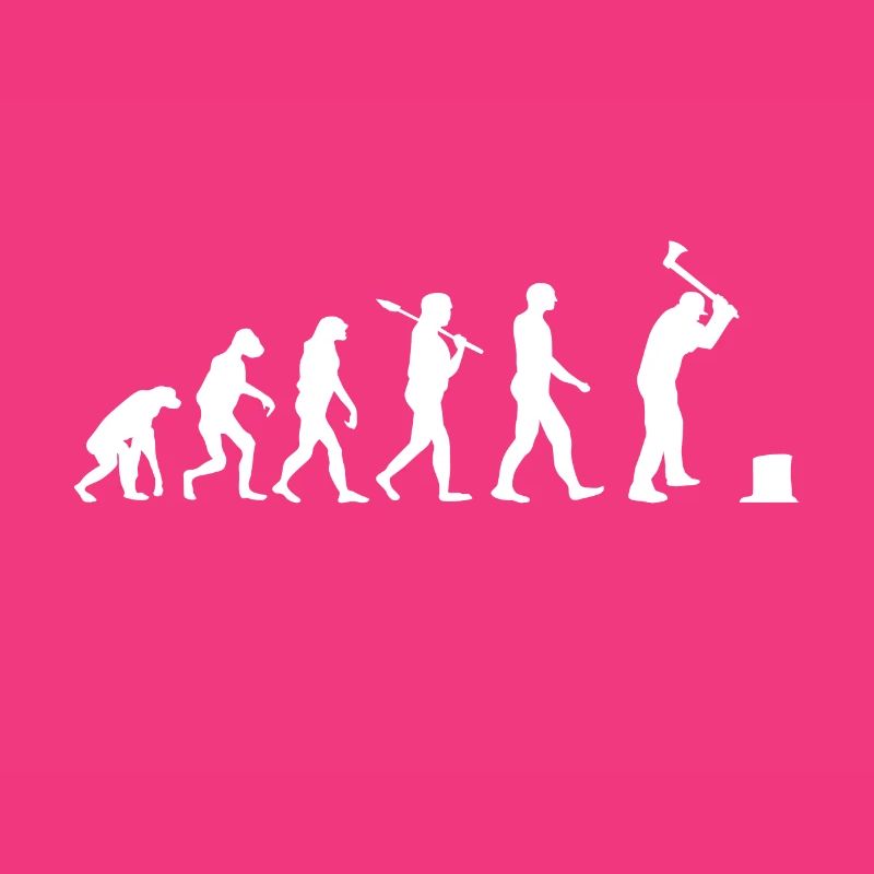 Bûcheron chemise · Evolution · · Outil hache