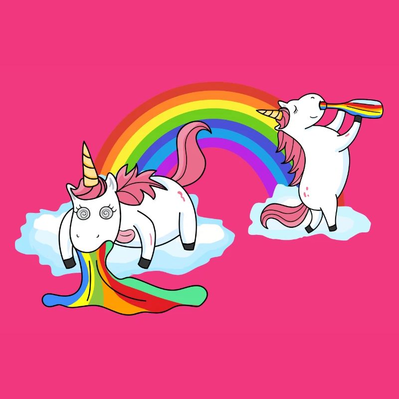 Unicorn vomiting while drinking