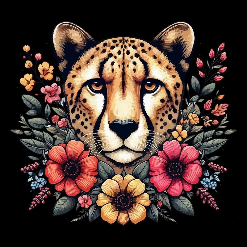 Cheetah Gepard Blumen