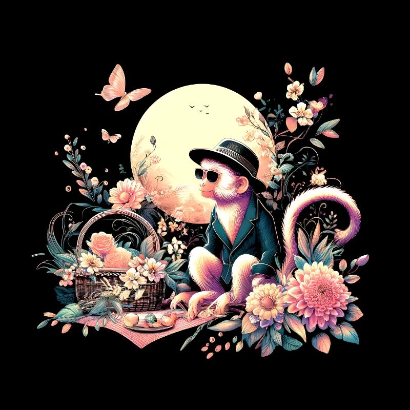 Monkey having a picnic