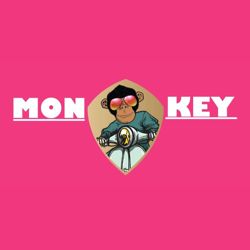 Monkey Affe mit Sonnenbrille auf Motorroller