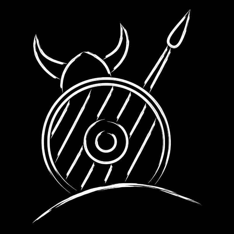 Viking Wikinger mit Schild und Speer