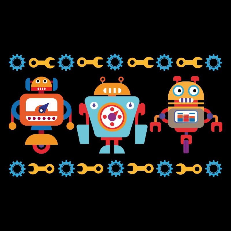 Three small robots