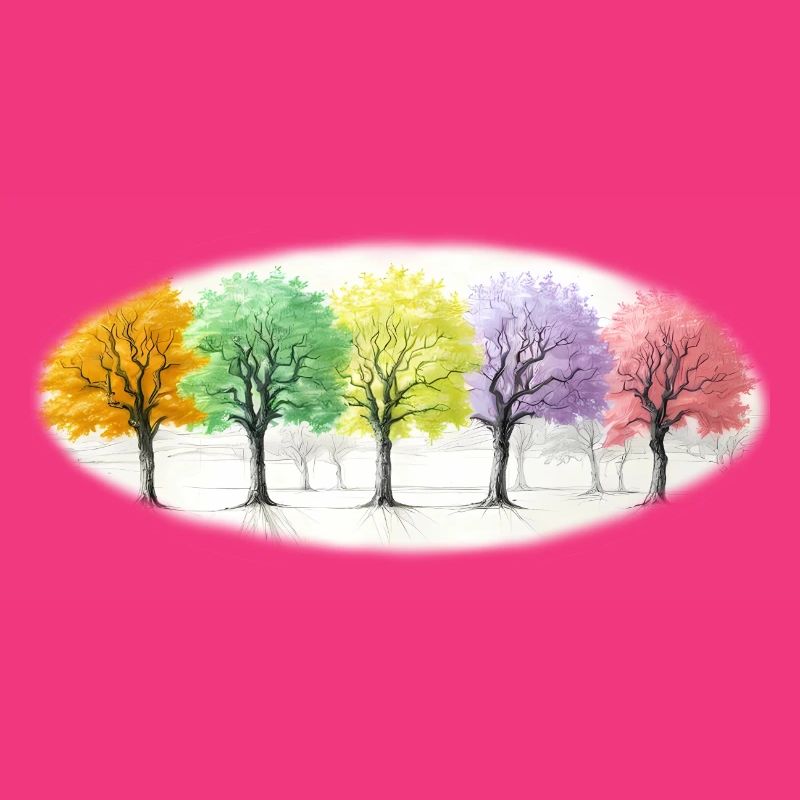 Bunt Bäume Baum Wald