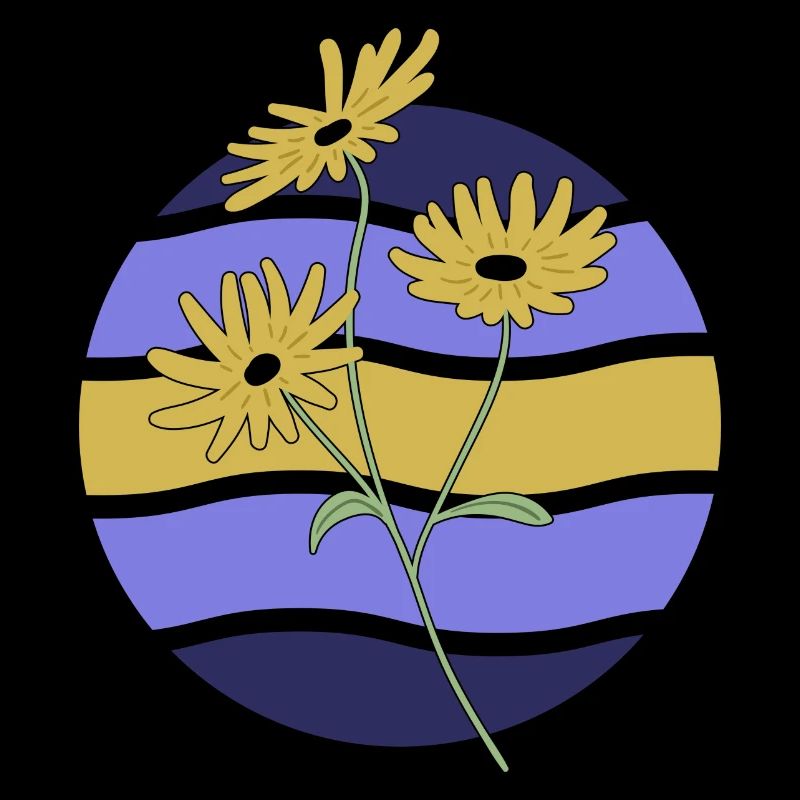 Minimal Flower Waves Pattern Vacances Vacances Été