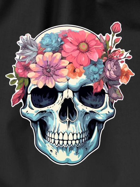 Human Skull & Flowers 16
