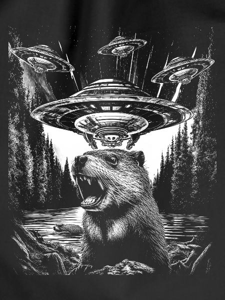 Retro Beaver UFO Selfie
