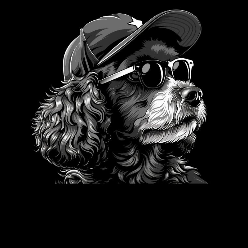Caniche avec lunettes de soleil