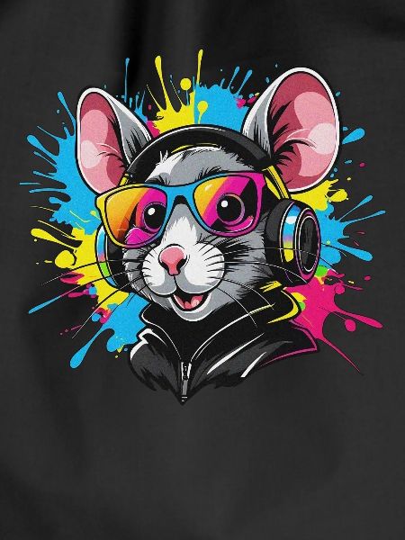 Rat with headphones