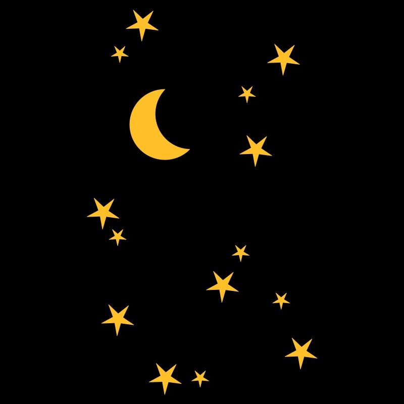 Ciel nocturne avec lune et étoiles