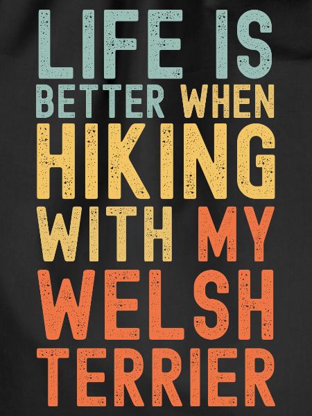 Welsh-Terrier Hiking dog retro