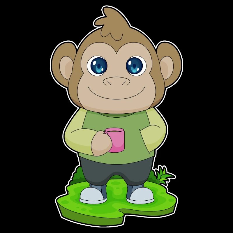 Tasse de café de singe