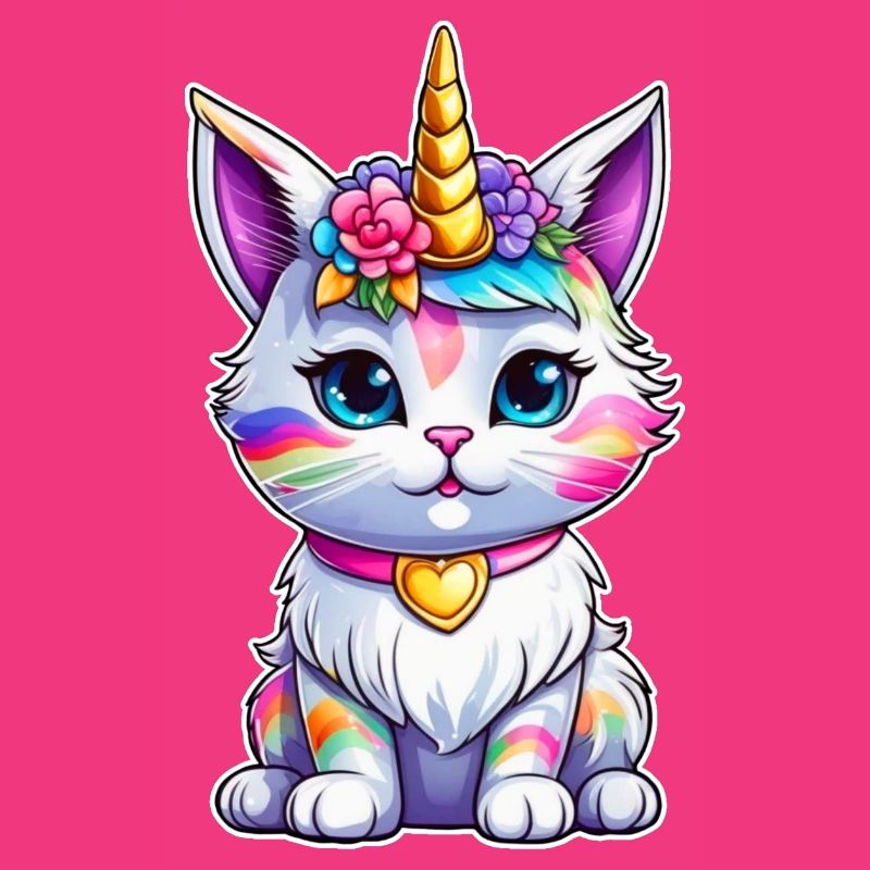 Chat licorne mignon