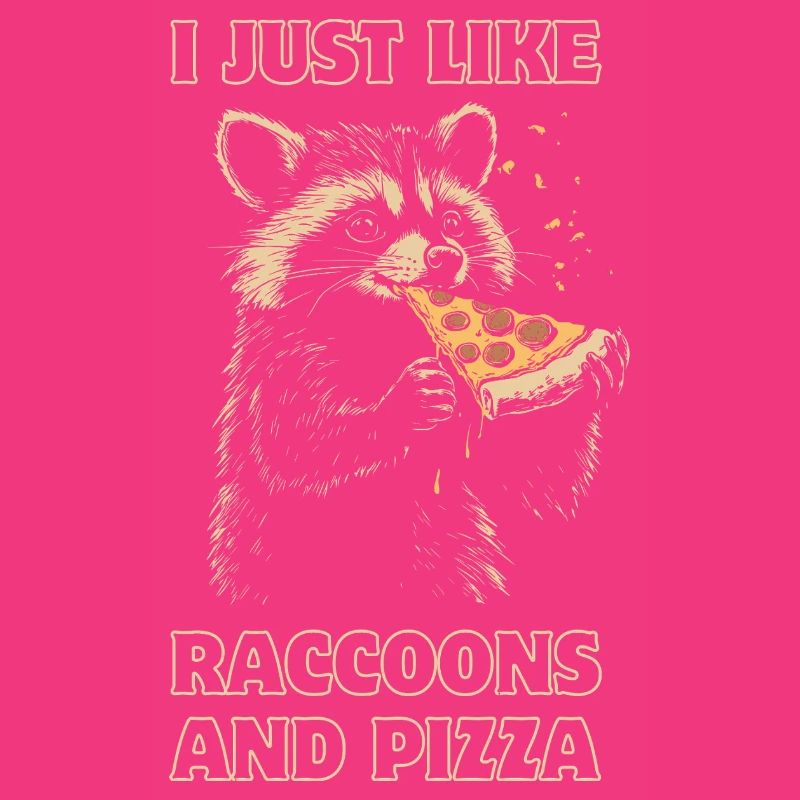 Raton laveur mangeant de la pizza