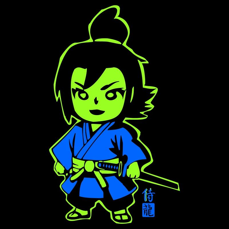 Neon Ninja-Chibi im Kimono