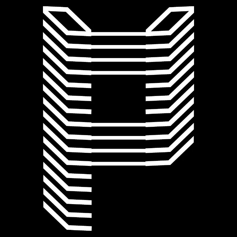 Einzigartiger Buchstabe P Logo Design "Weiß"