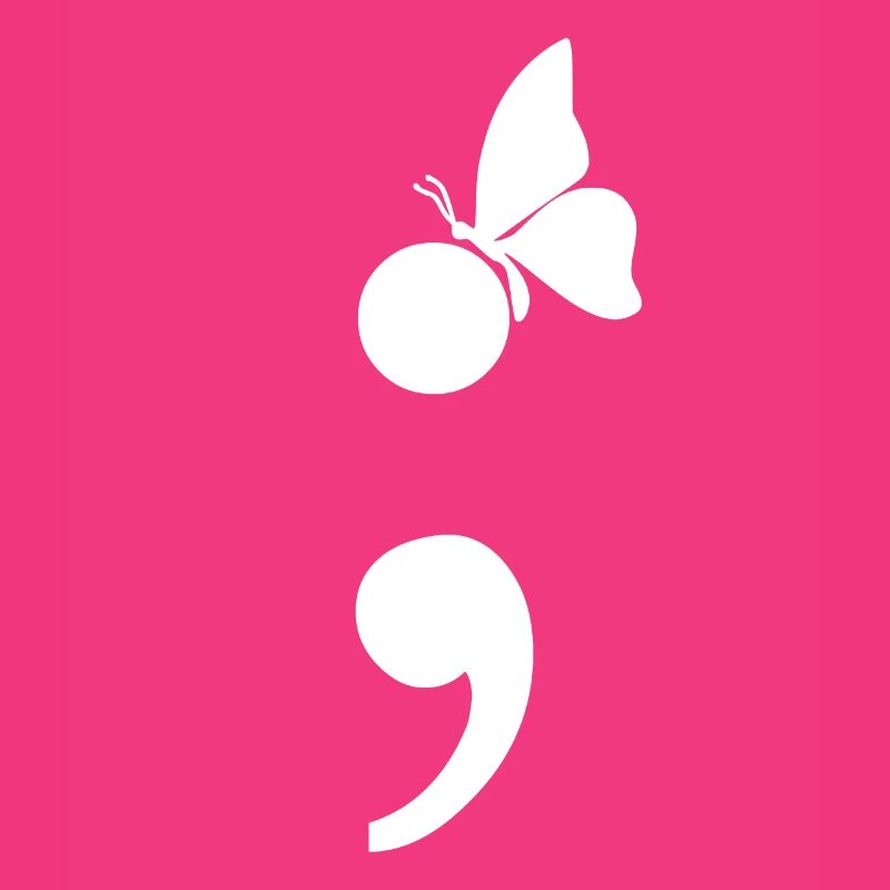 Semikolon mit Schmetterling Geschenk Depression