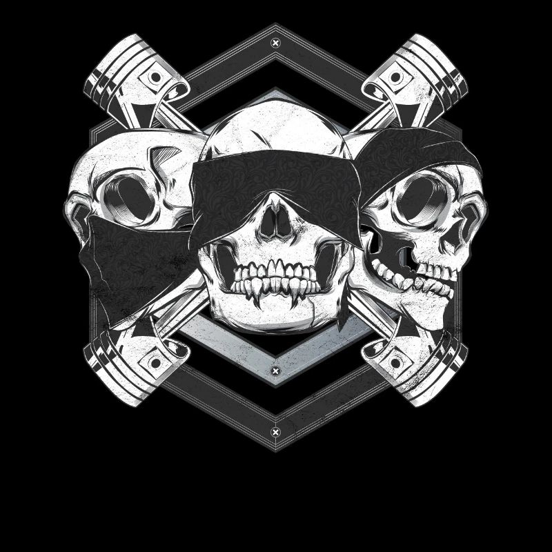 Motorradfahrer Biker Totenkopf