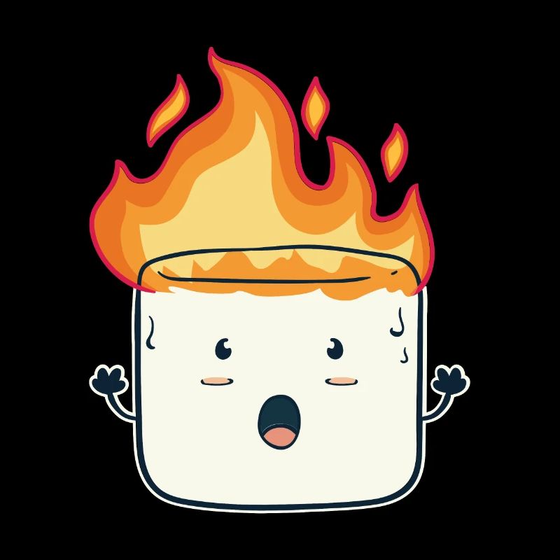 Drôle de cadeau de camping en feu de marshmallow
