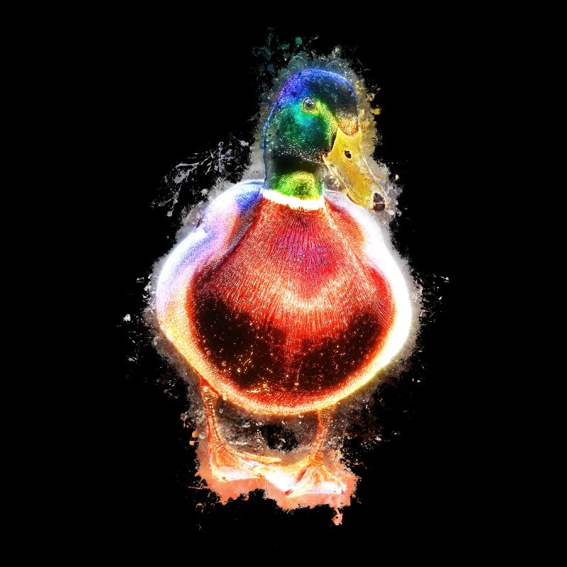 duck brightly glowing