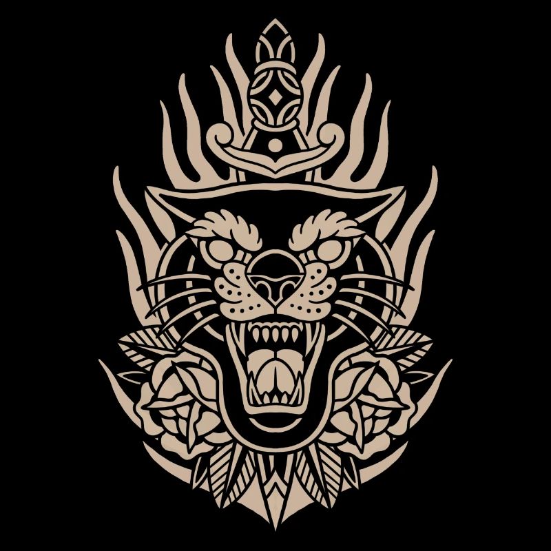 Conception graphique de tatouage de panthère