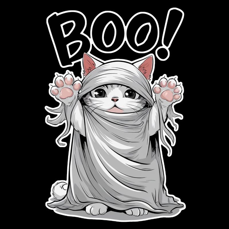 Ghost Cat - Halloween Cute Kitten