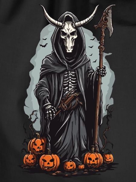 Sensenmann Halloween Dämonischer Druide Design