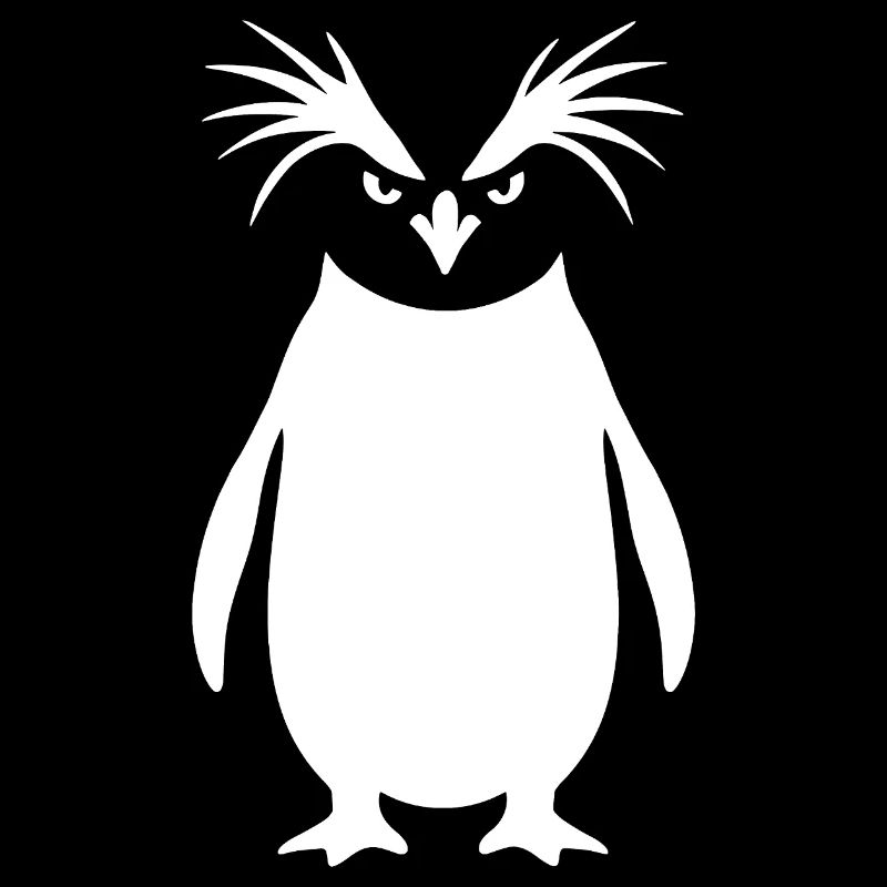 Minimalist Emperor Penguin Silhouette Art