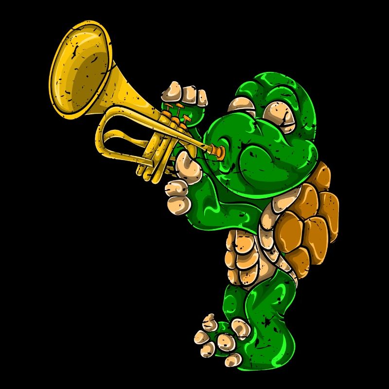 Schildkröte Musiker Trompete