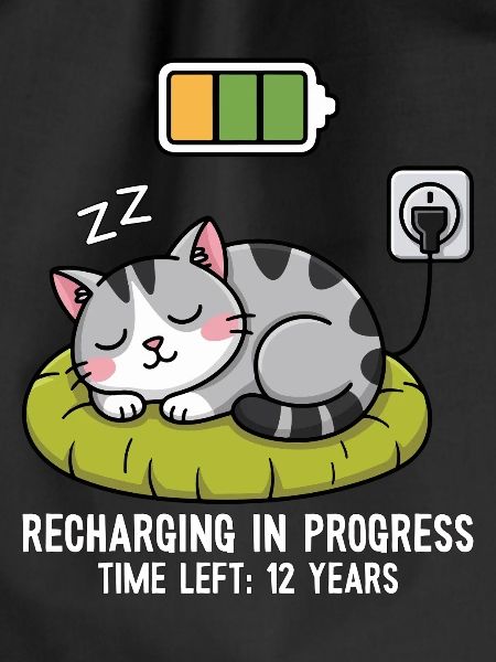 Recharging in Progress Cat
