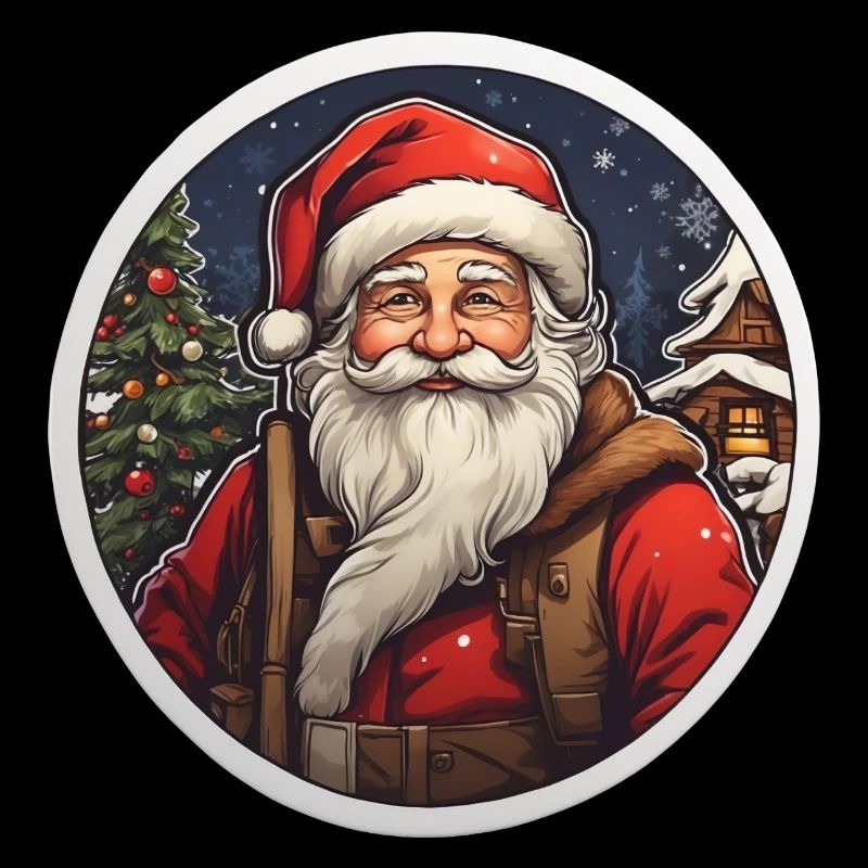 Weihnachtsmann Logo rund