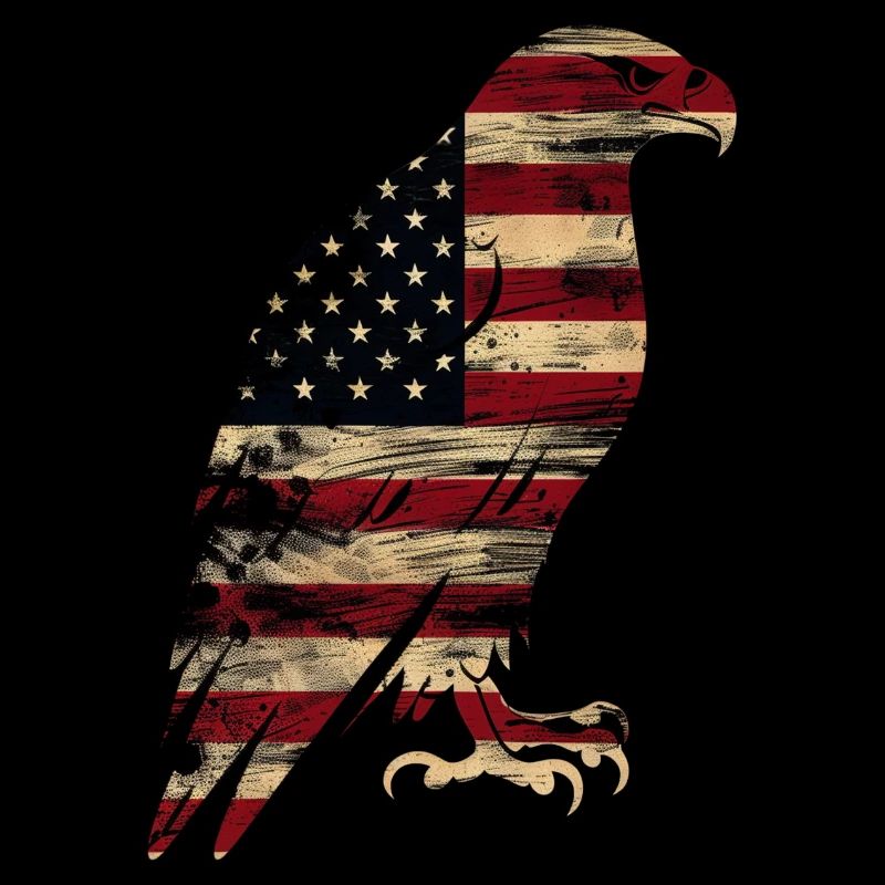 Drapeau américain Eagle Silhouette American Heritage 2