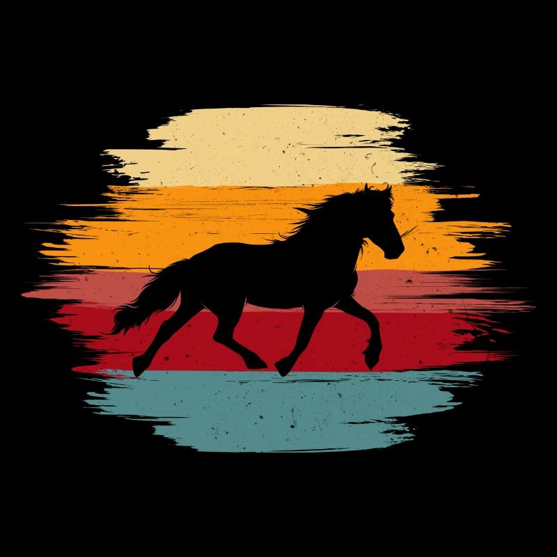 Pferd Reiten Pferdedesign Retro Geschenk Reiterin