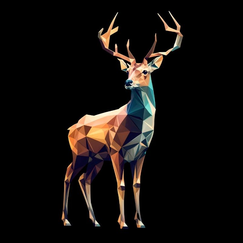 Cerfs à faible polygone
