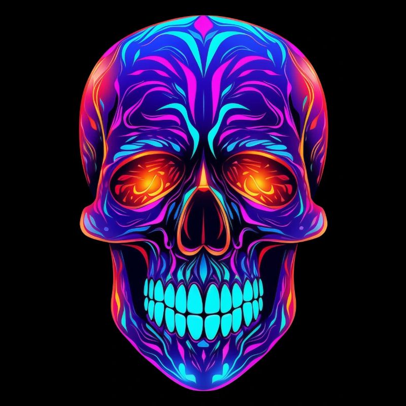 Neon Skull Psychedelisch