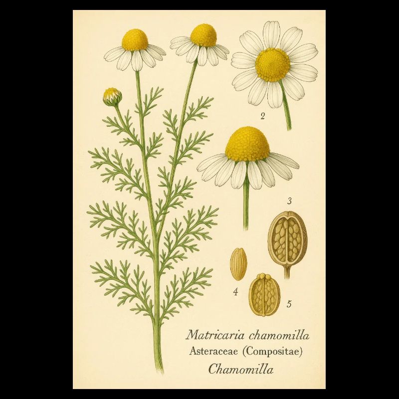 Vintage Chamomile Botanical Art