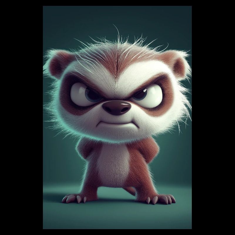 Grumpy Cartoon Sloth Attitude