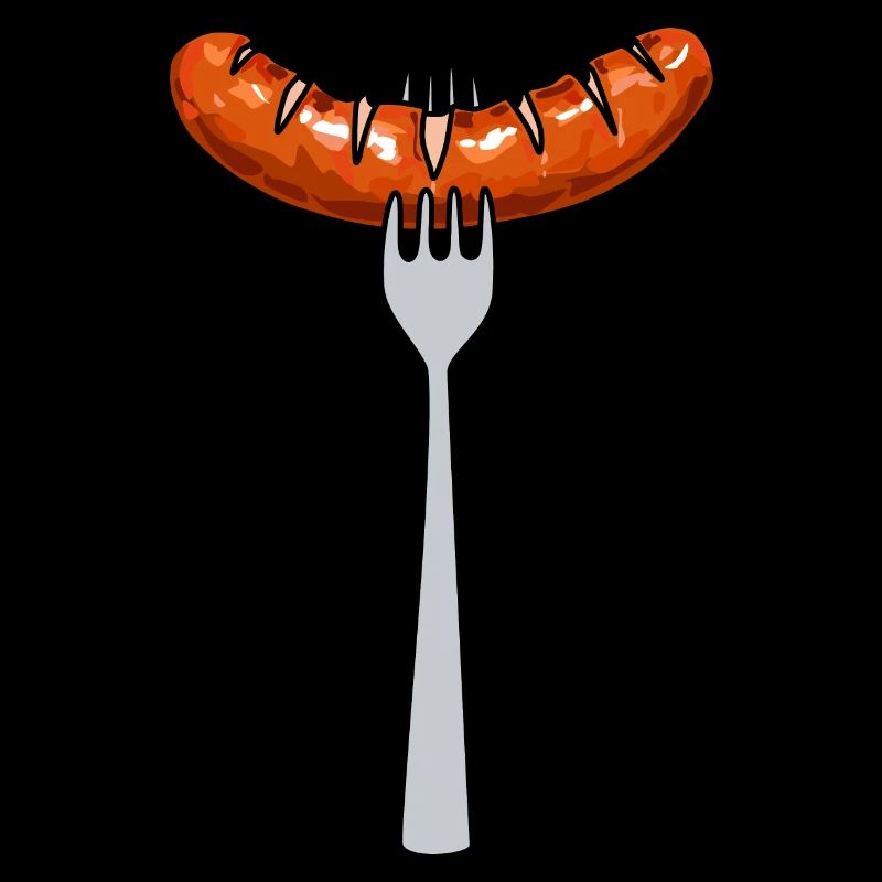 Wurst mit Gabel sausage fork