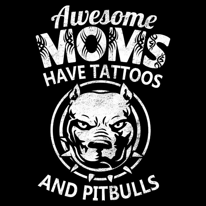 Tolle Mutter hat Tattoos und Pitbulls cool