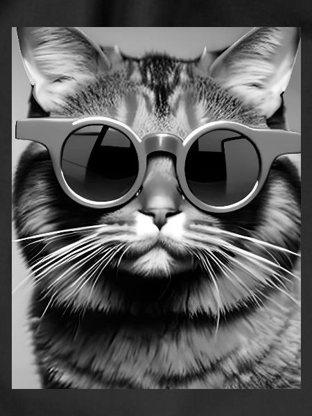 Cool bespectacled cat