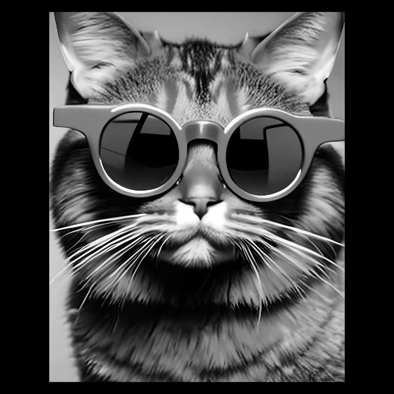 Cool bespectacled cat