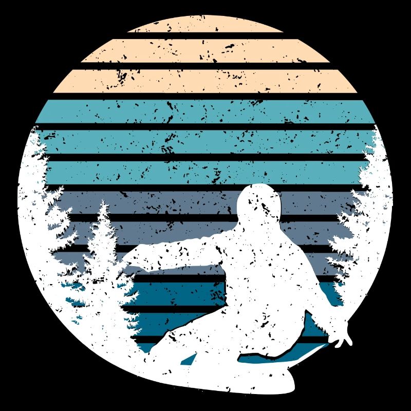 Pine Tree & Snowboard Art