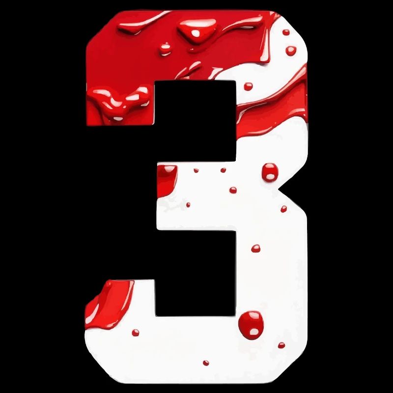 NR. 3 NUMMER 3 ROT WEIß 3. GEBURTSTAG