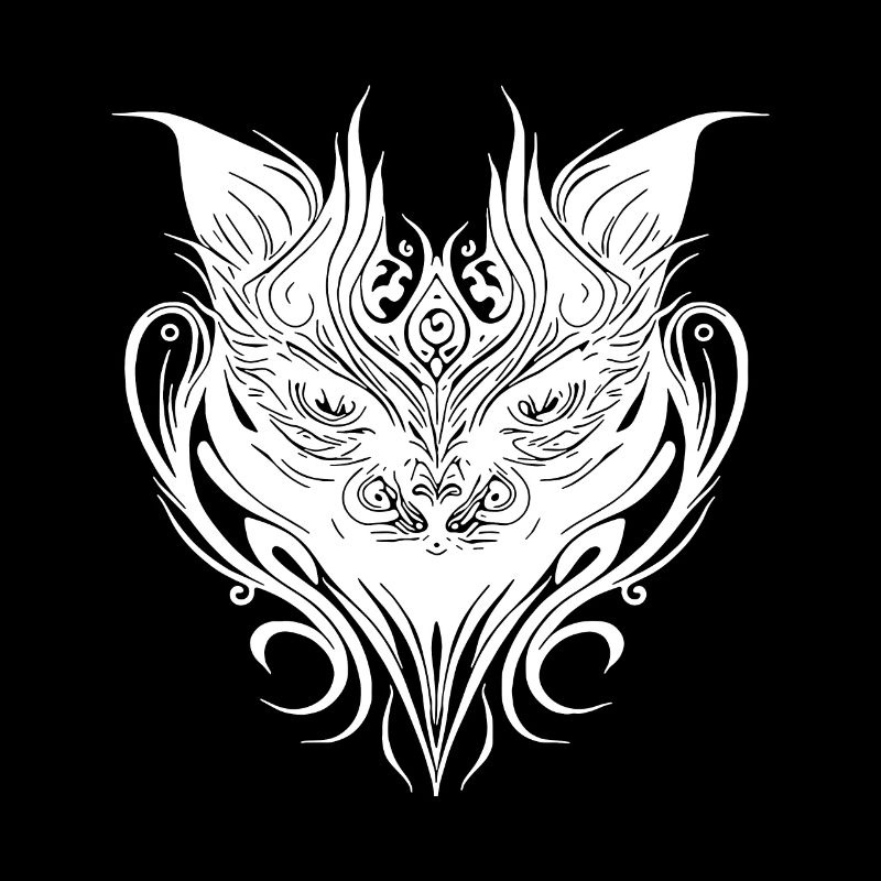 Tatouage chat dans le style des lignes géométriques