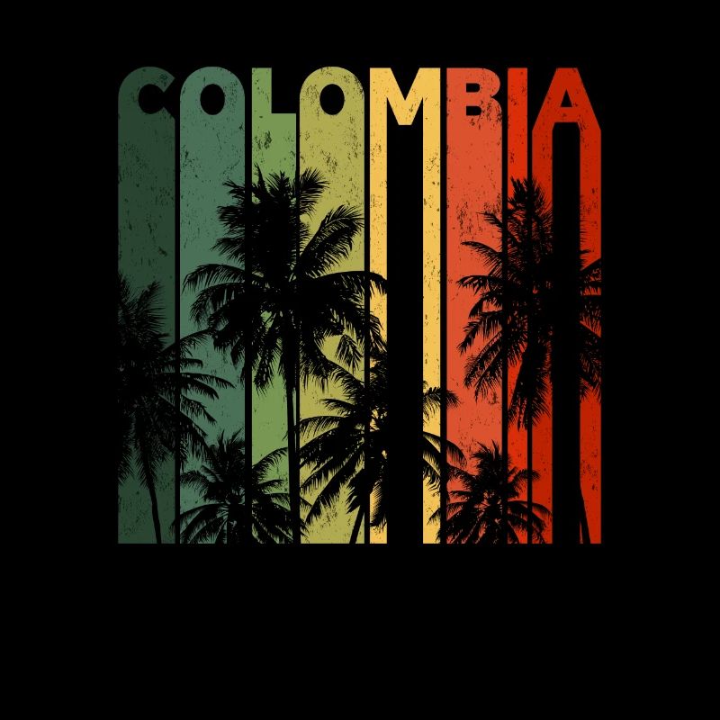 Rétro Colombie Plage Vacances Fan Palmier Cool