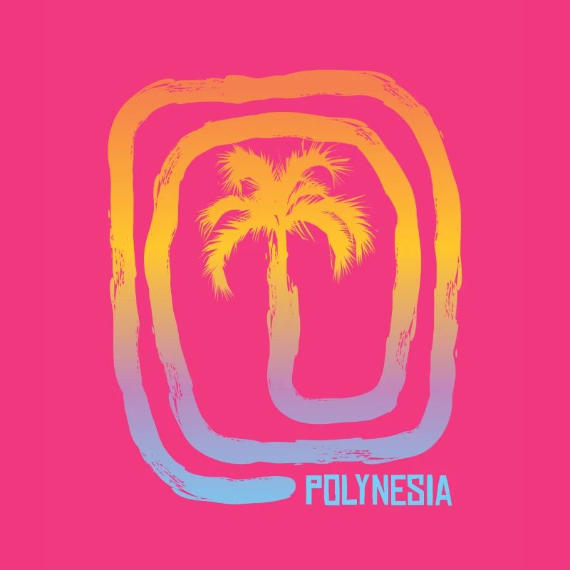 Cool Polynesia Palm Tree Souvenir Vacances