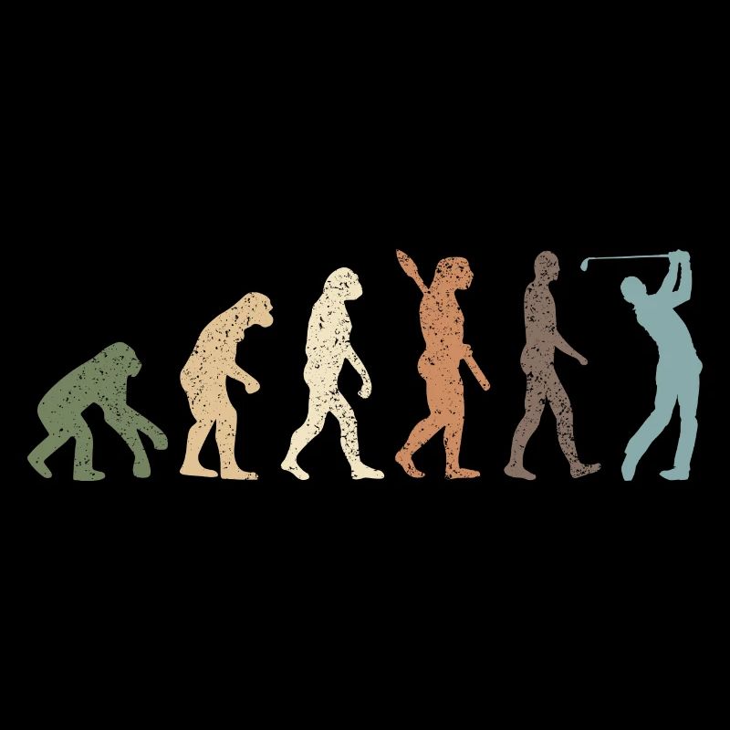 Funny Retro Evolution Of Man Golf
