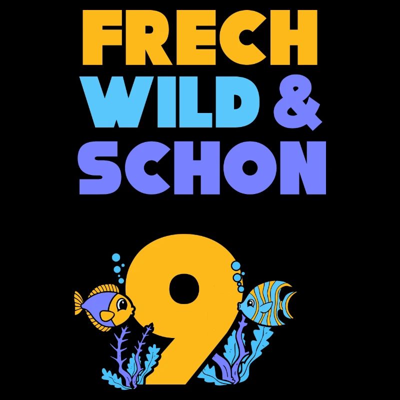 9 Jahre Geburtstag Junge Mädchen Fisch