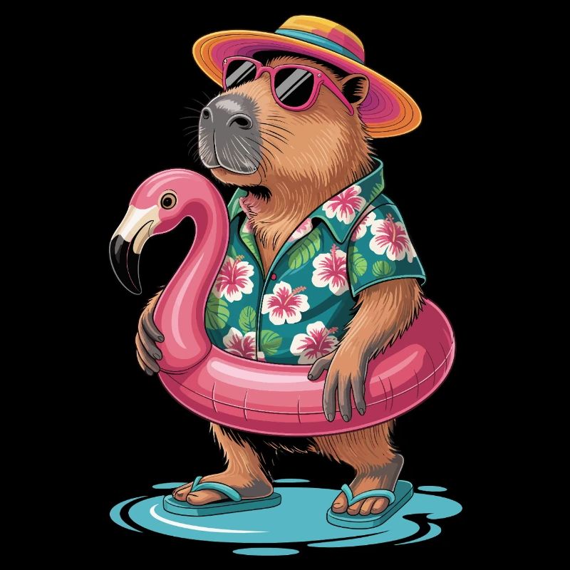 Capybara On Summer Vacation