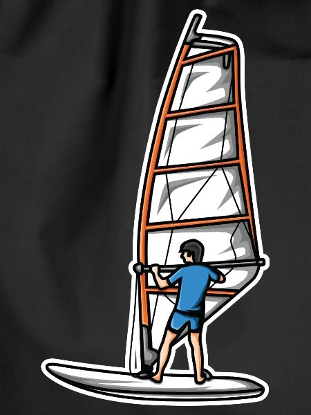 Funny windsurfer boy